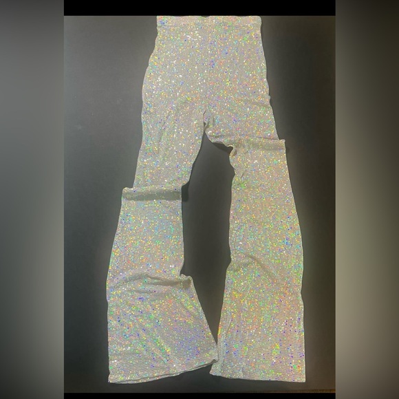 Holographic sequin flare pants - Picture 5 of 5